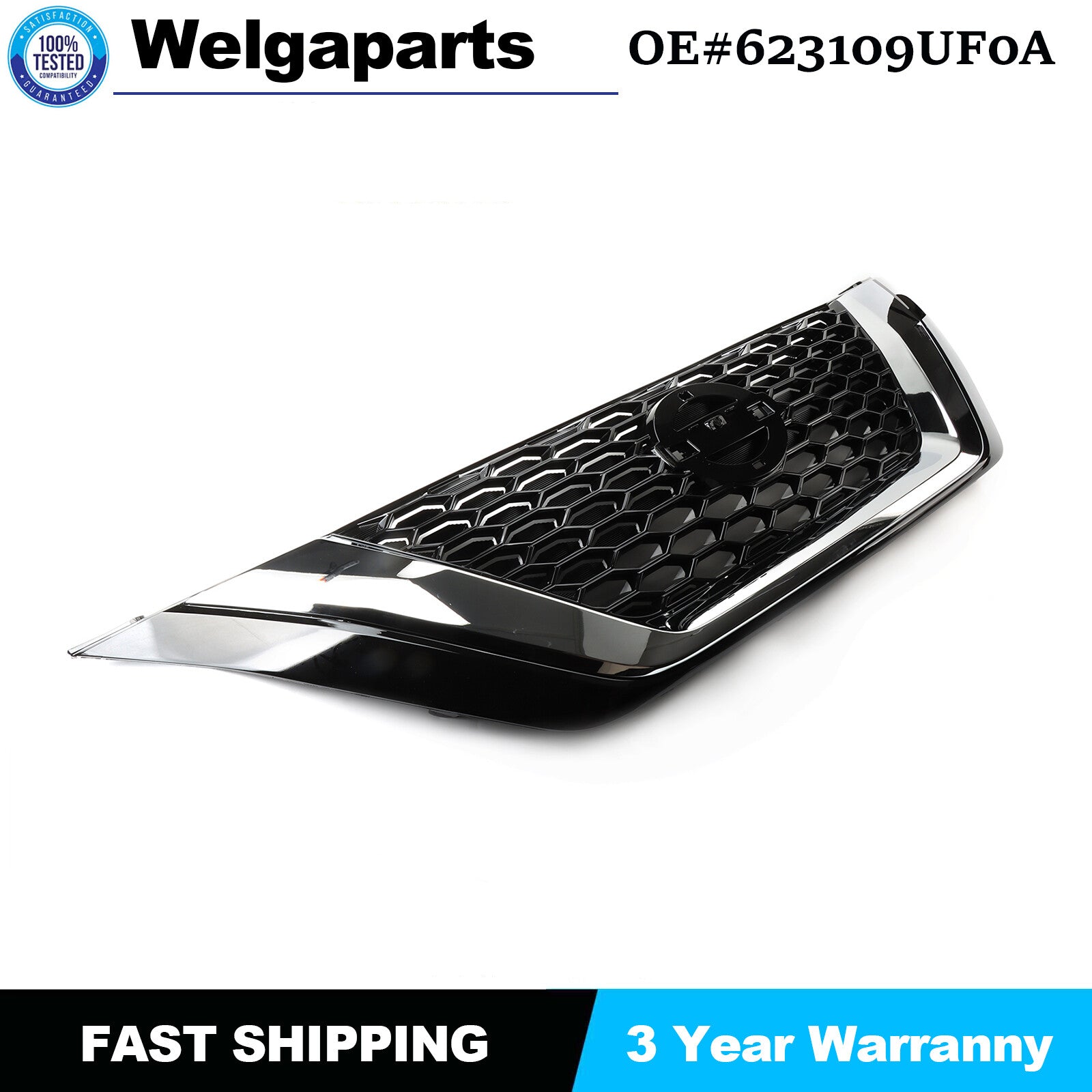 1PC for Nissan Murano 2019-23 New Black Front Grille Grill Assembly 623109UF0A