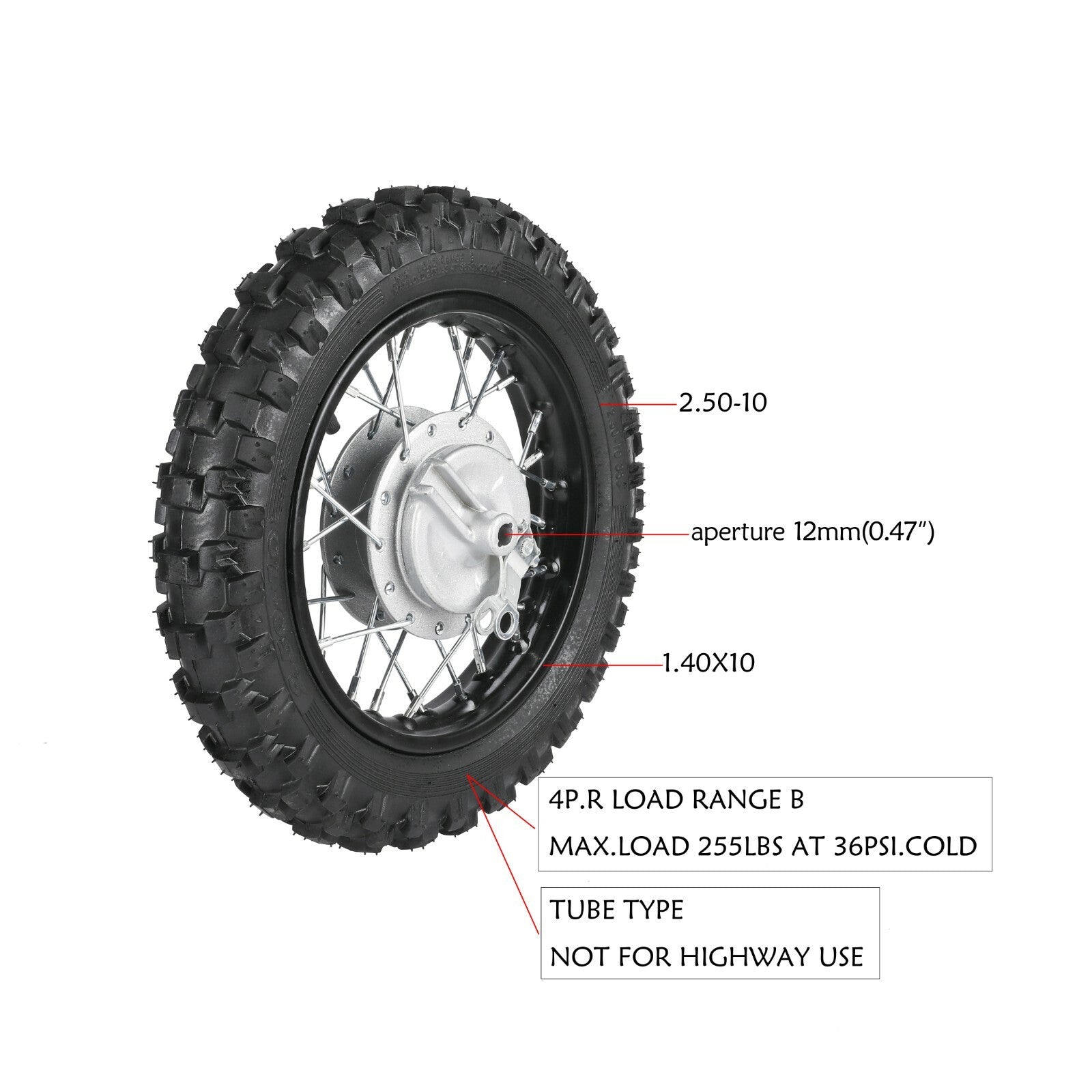 10-inch wheels, 2.50-10 rims and fork kit for CRF50 Baja dr49 SSR 70CC TTR50