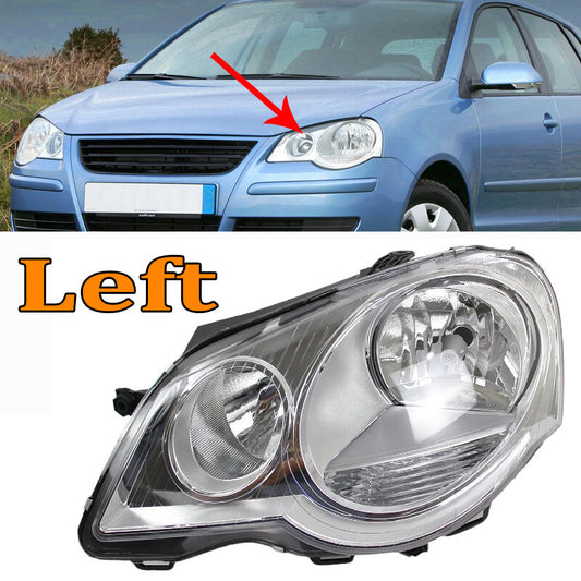 The left front bumper fog light and white headlight assembly are suitable for Volkswagen POLO 9N3 (2006-2010).