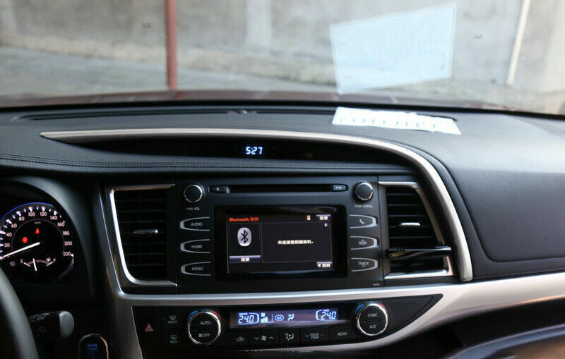 for Toyota Highlander 2014-2019 Silver Inner Console Dashboard Strip Cover Trim