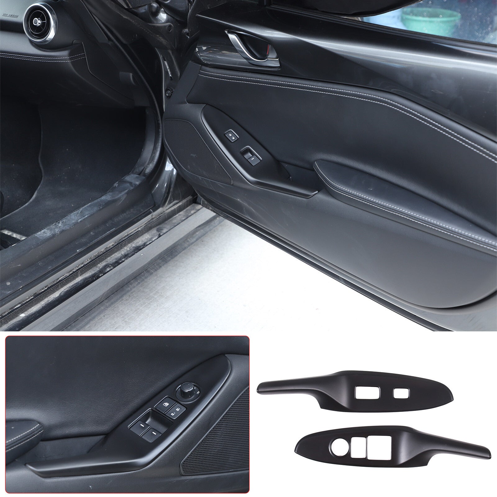 Matte black ABS gear shift cup holder trim frame for Toyota Tacoma 2016-22