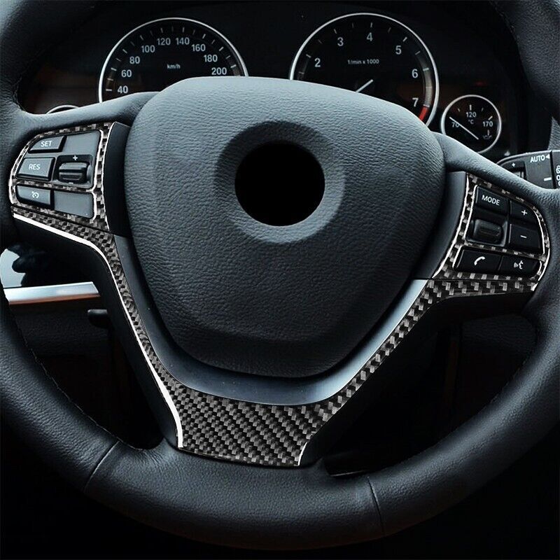 Real Carbon Fiber Car Steering Wheel Cover Trim for BMW X3 X4 F25 F26 2011-2017