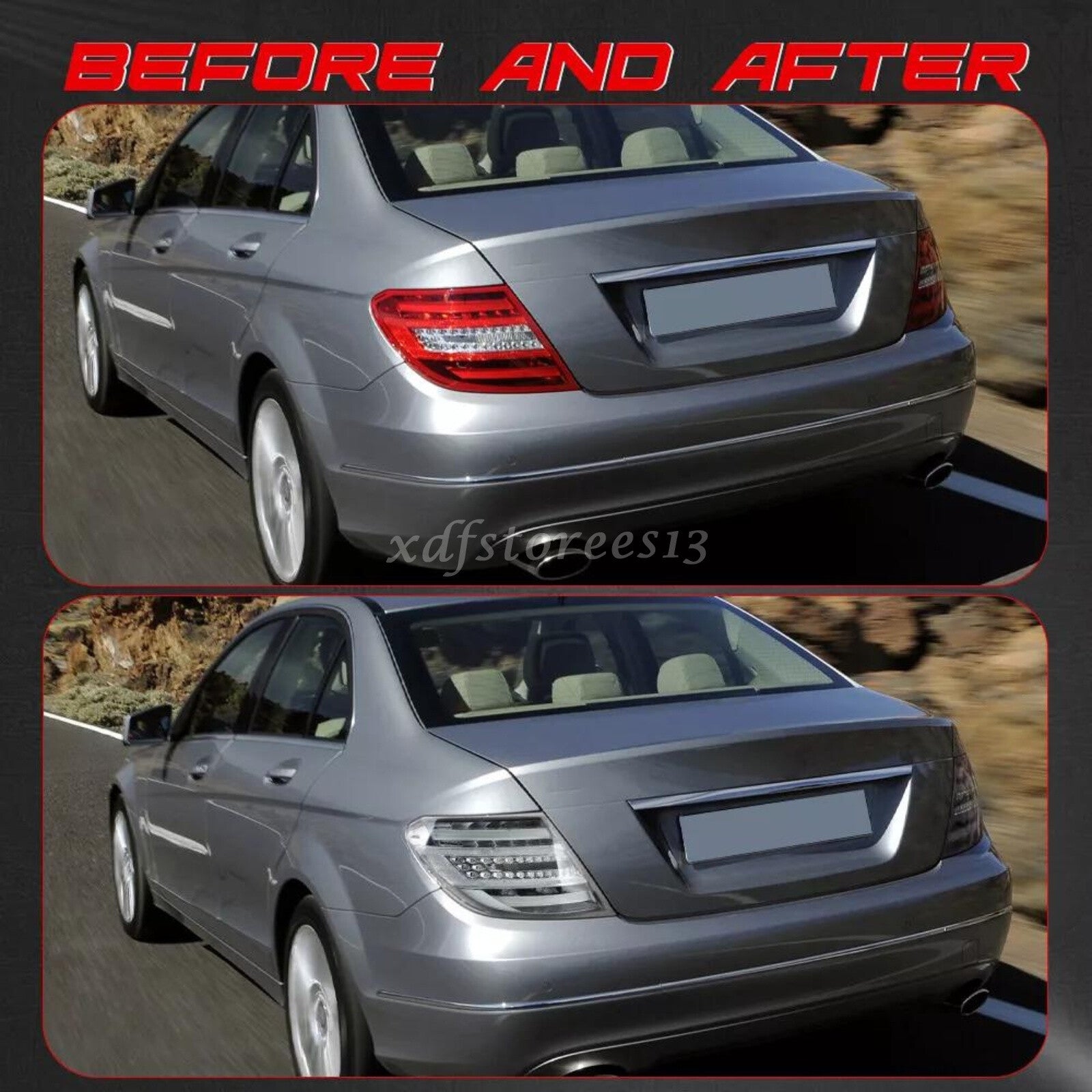 Smoke Lens LED Brake Tail Light For 2011-2014 for Mercedes for Benz W204 C250 C300 C350