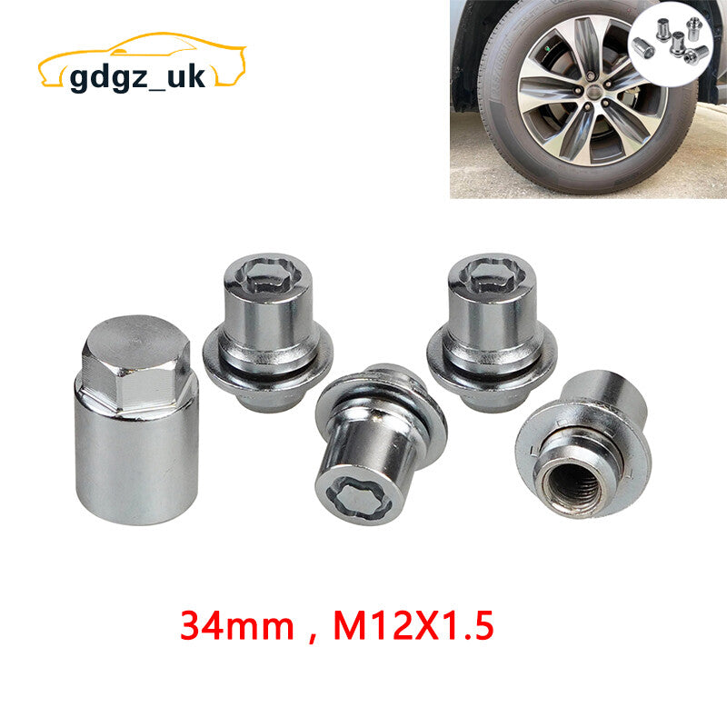 34mm Wheel Lock Lug Nuts Kit M12x1.5 for 2000-2024 for Toyota Anti-theft 00276-00901