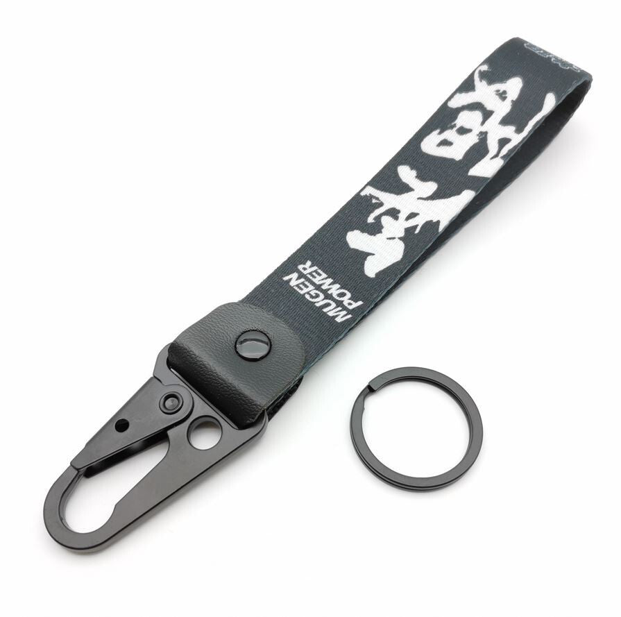 Car keychain/key ring with lanyard, car accessories, Mugen, black, suitable for Nissan .