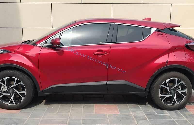 for Toyota CHR C-HR 18-2022 Steel Side Window Sill Molding Strip Trim Chrome Kit