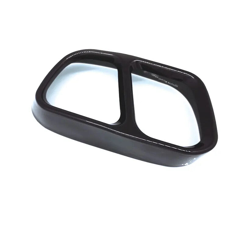 A pair of stainless steel black exhaust tip cover car stickers for BMW X5 and X6 (2014-18)