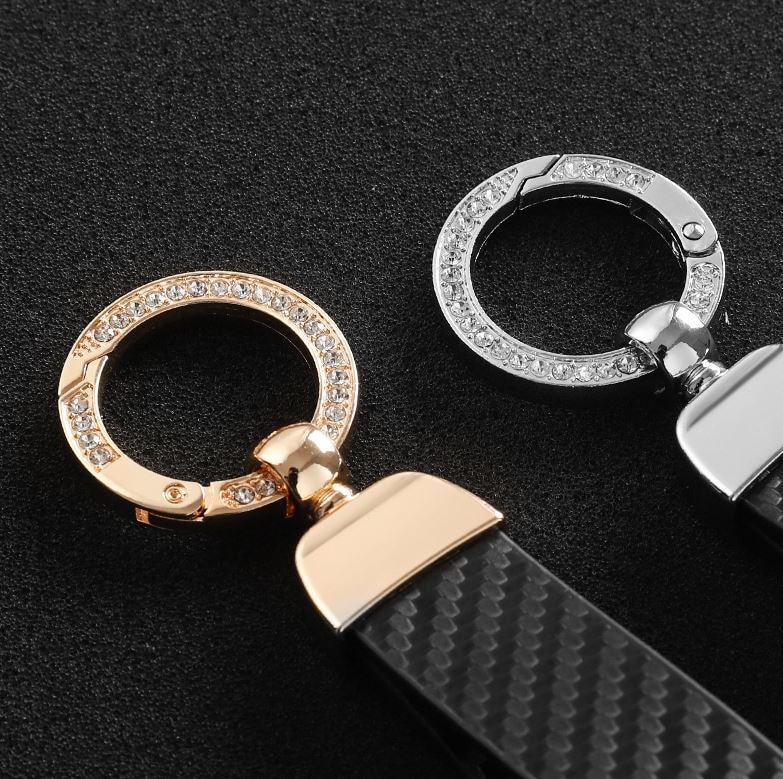 Car keychain/key ring, black and silver horseshoe buckle accessories for Audi for A4