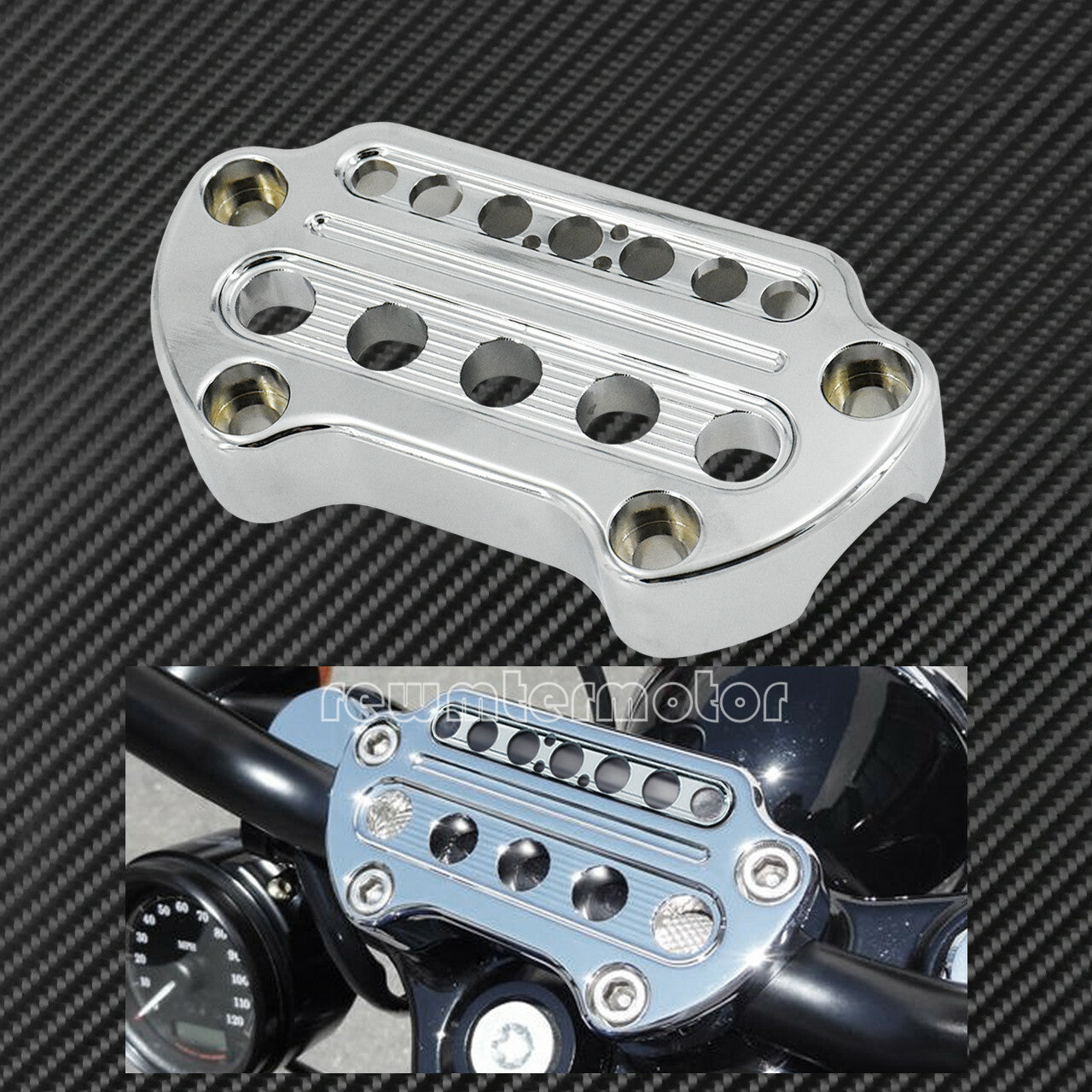 Front Chrome Indicator Handlebar Clamp Cover Fit for Harley Sportster 95-up Dyna