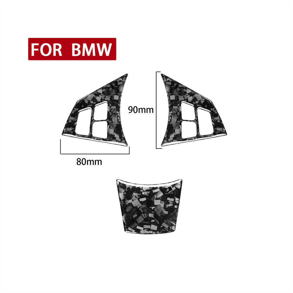 3¡ÁForged Carbon Fiber Steering Wheel Decor Trim for BMW 6 series E63 E64 2004-10