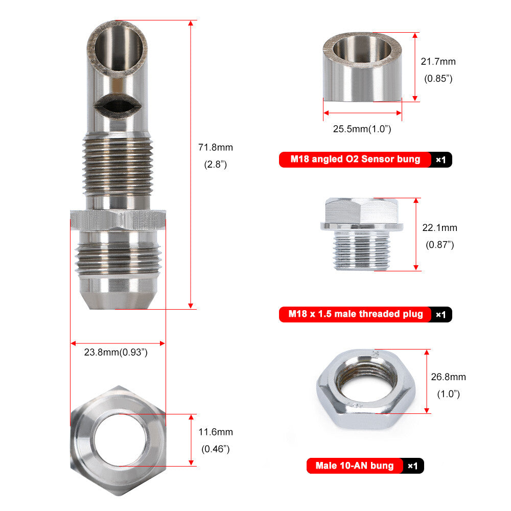 2x Exhaust Vacuum Scavenger Crank Case Vent CCV Kit Catch Can Vent Universal SS