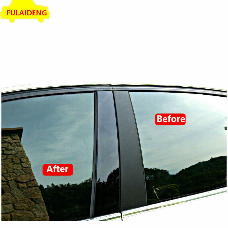 Black Pillar Posts for Toyota RAV4 2016-2018 8Pc Set Door Trim Piano Cover Kit