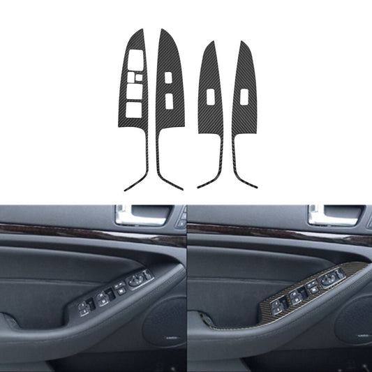 4Pcs Carbon Fiber Door Window Control Panel Cover Trim for KIA Cadenza 2014-2016