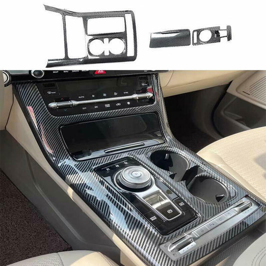 for Kia Carnival 2022-2023 carbon fiber Console Gear Shift Box Panel Frame Cover