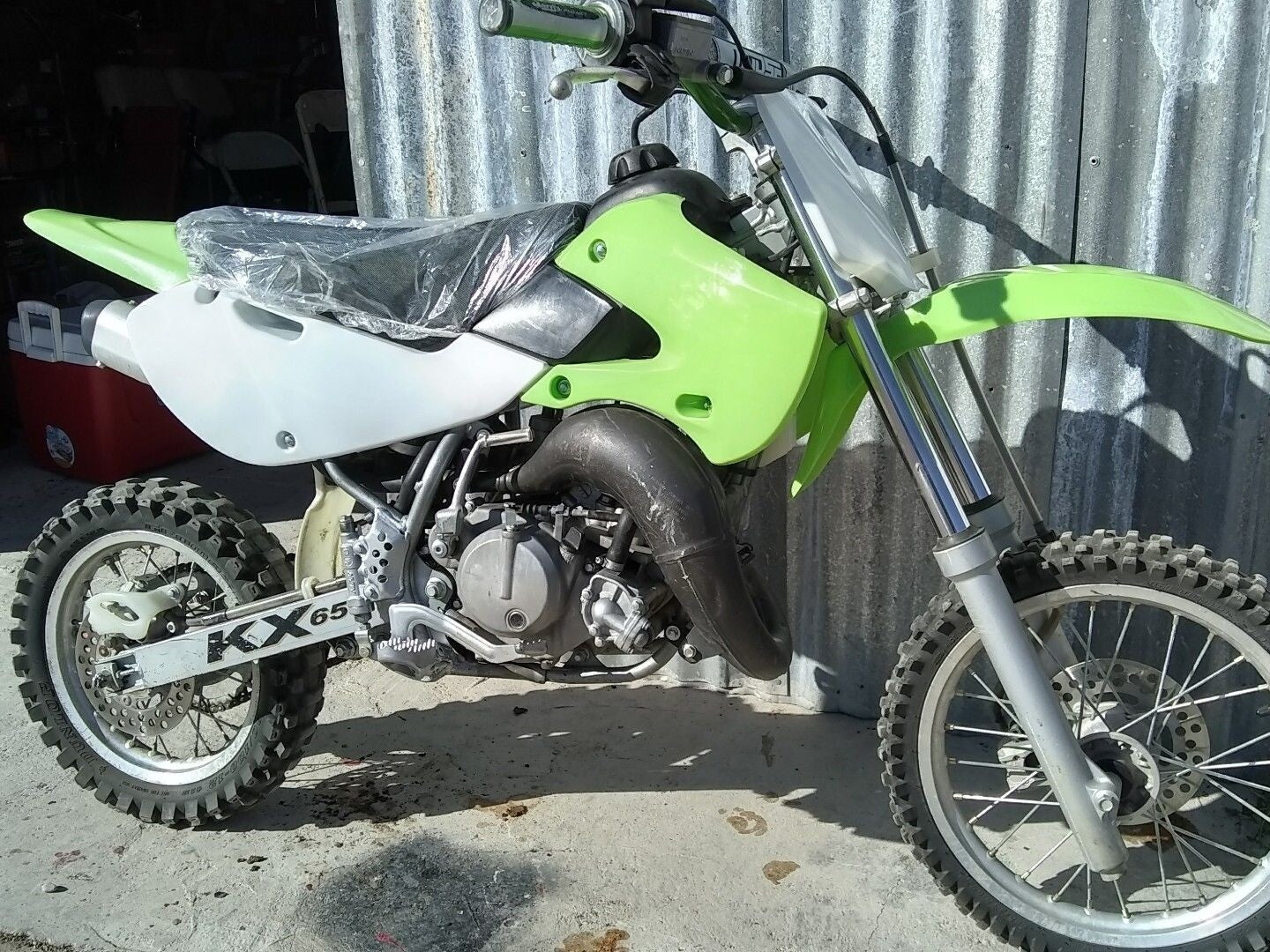 Green plastic fenders + fuel tank suitable for Kawasaki KLX110, DRZ110, KX65, RM65 Pit