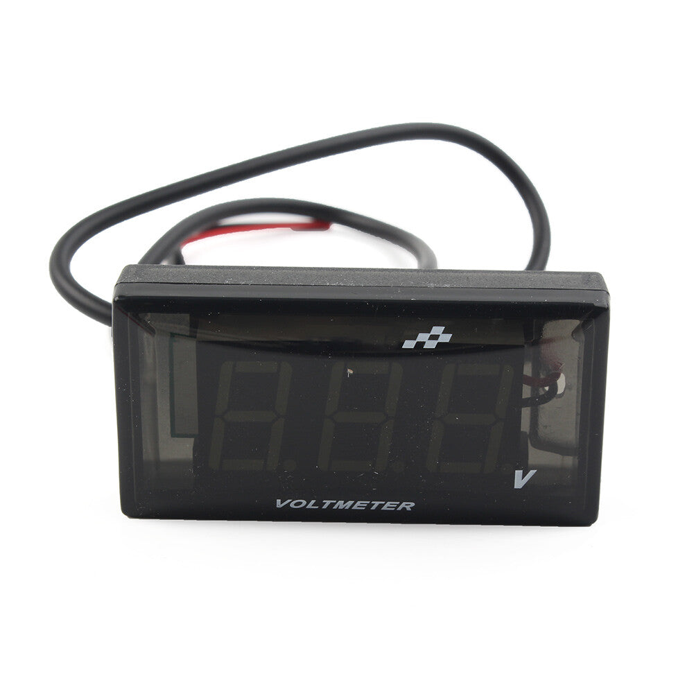 12V Motorcycle Digital LED Display Voltmeter Voltage Gauge Panel Meter Black