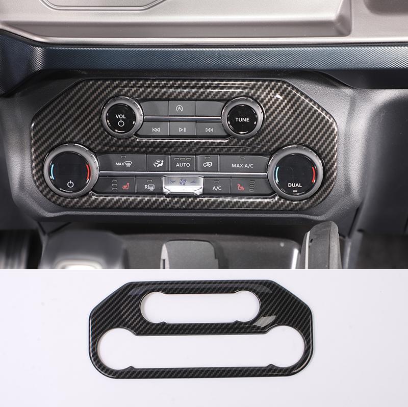 for Ford Bronco 2021-23 Carbon Fiber Central Control A/C Panel Trim Accessories