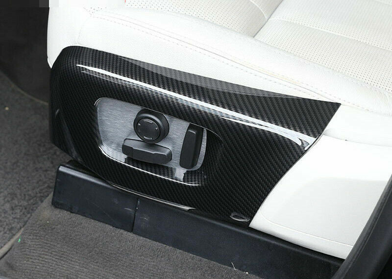 Carbon fiber for seat adjust button frame cover trim for Range Rover Velar 2017-2019