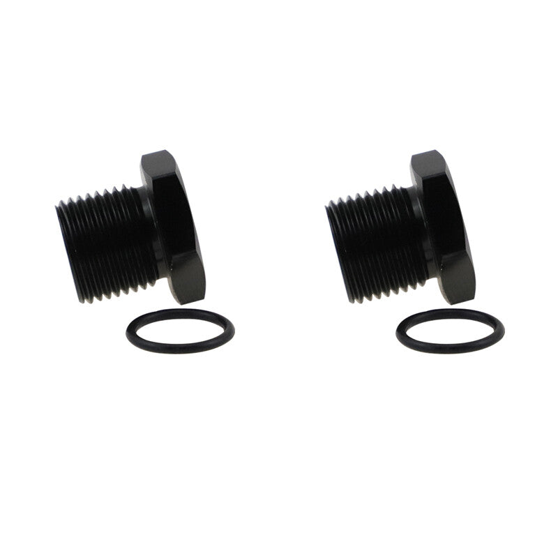 2PC 1/2-28 to 3/4-16 Automotive Threaded Oil Filter Adapter Black Aluminum Black