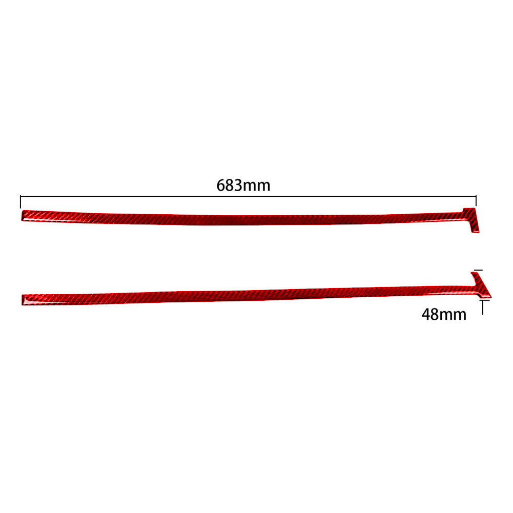 Red Carbon Fiber Dashboard Decal Strip Cover Trim for Tesla for Model Y 3 2017-2022