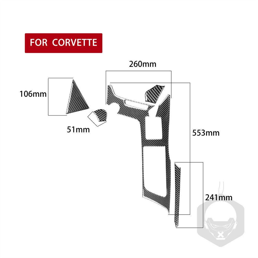 5¡ÁCarbon Fiber Gear Shift Cup Holder Panel Cover for Chevrolet for Corvette C7 14-19
