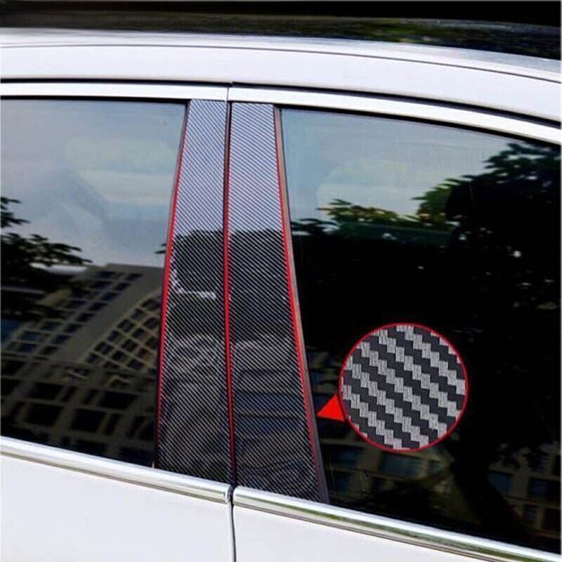 for Bmw 5 Series F10 11-2017 Carbon Fiber Pillar Posts Door Window Molding Strip