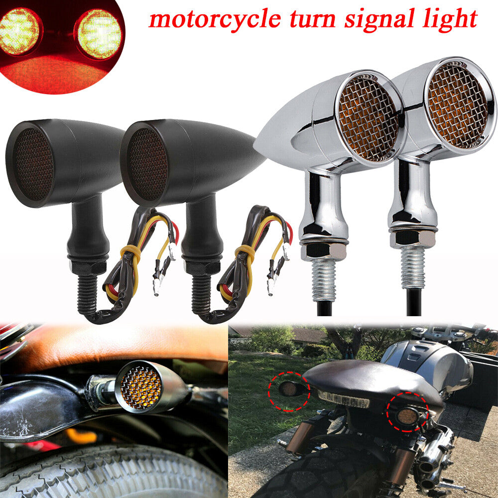 2-piece motorcycle turn signal taillight LED red/yellow brake flasher for Harley-Davidson