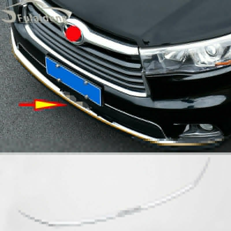 for Toyota Highlander 2014-2016 Chrome Front Grille Bumper Protector Guard Trim