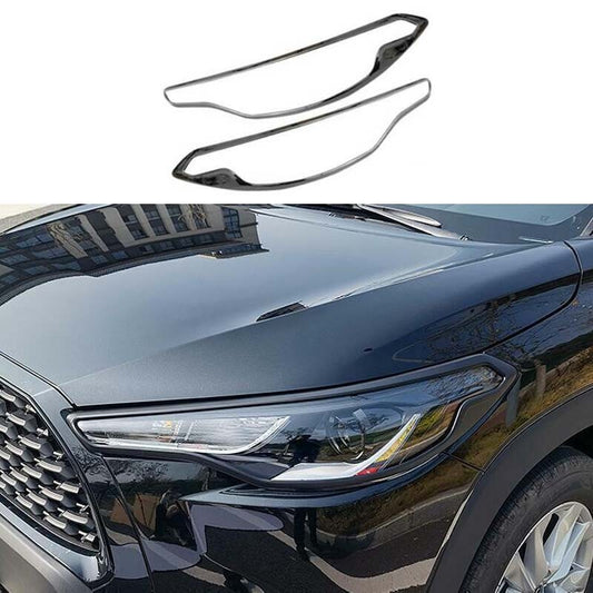 2022-2023 Exterior Head Light Lamp Cover Glossy Black for Toyota for Corolla Cross
