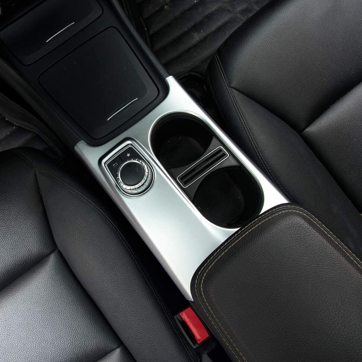 for Benz A GLA CLA Class W176 2013-2019 Water Cup Holder Panel Cover ABS Silver