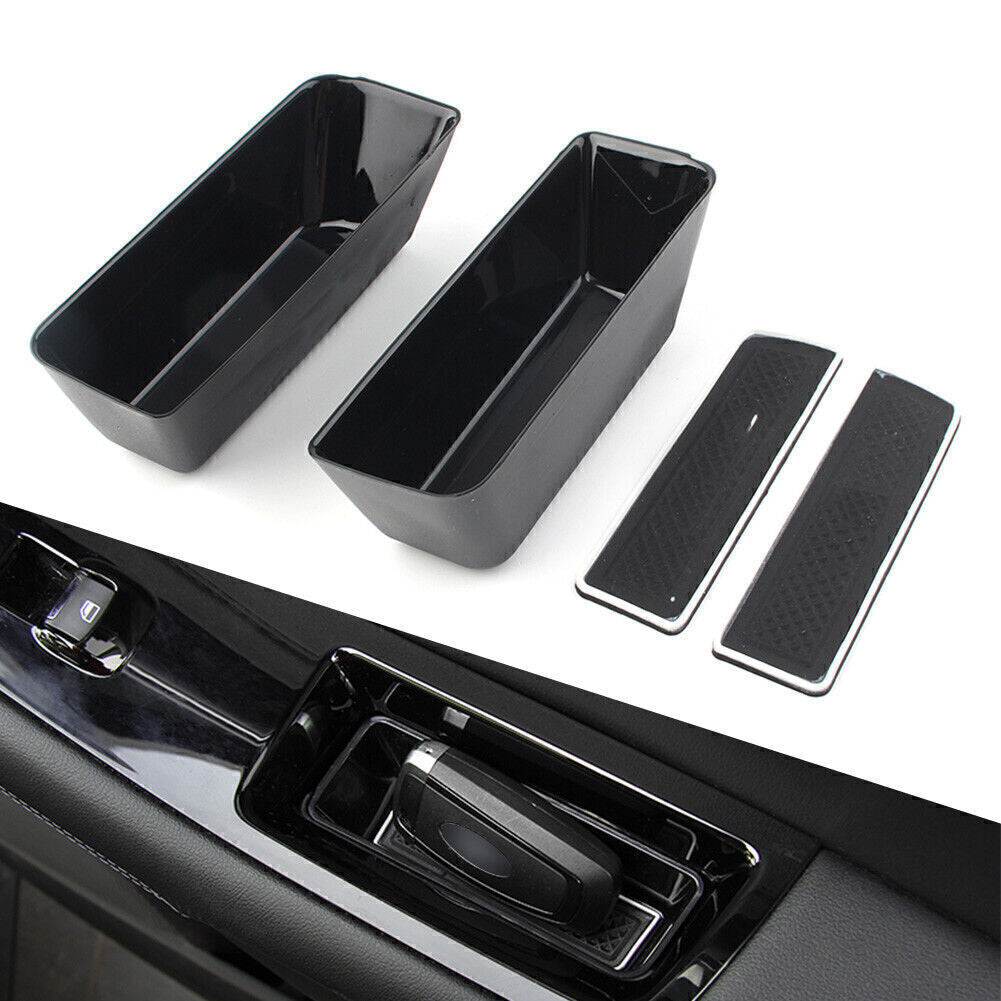 Rear Door Handle Armrest Storage Box Tray Bin Kit Fit for Ford Edge 2015-2020 2pcs