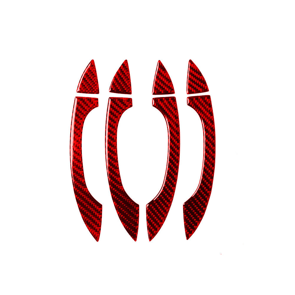 Red Car Outside Door Handle Trim Interior Carbon Fiber Sticker for Audi Q7 16-19