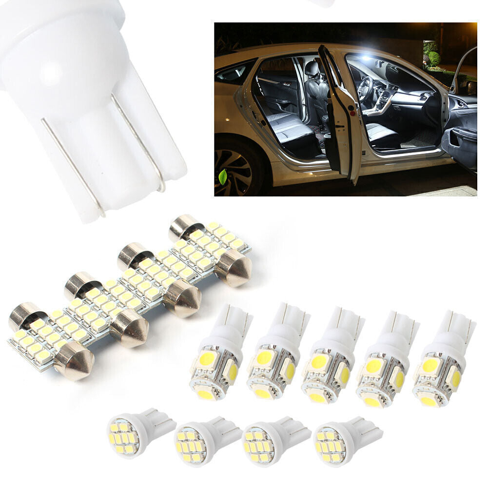 LED Lights Kit for Stock Interior Dome License Plate Lamps Marker 13PCs White US