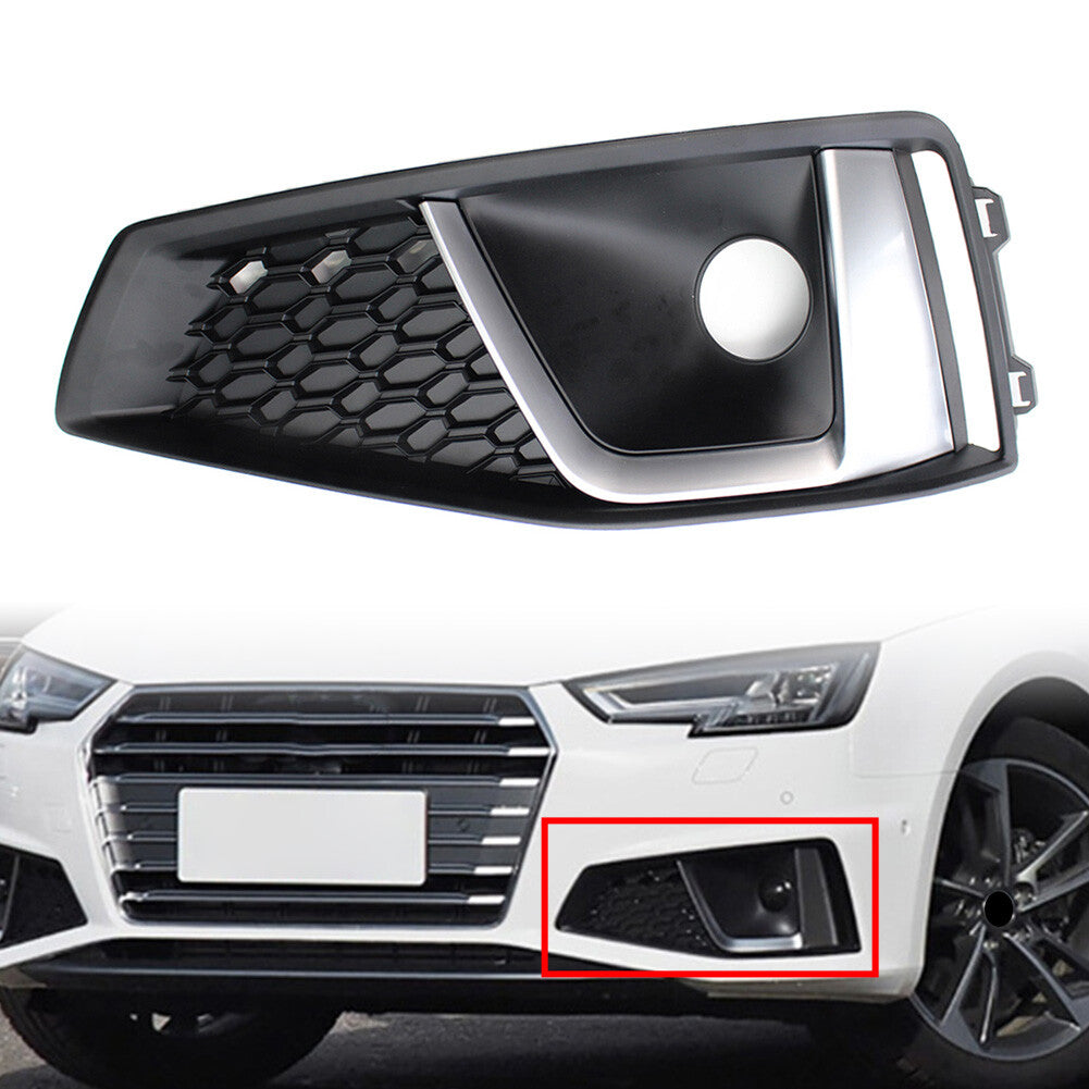 Front Bumper Left Fog Light Cover Grille Grill Fit for Audi A4 B9 S4 2018-20