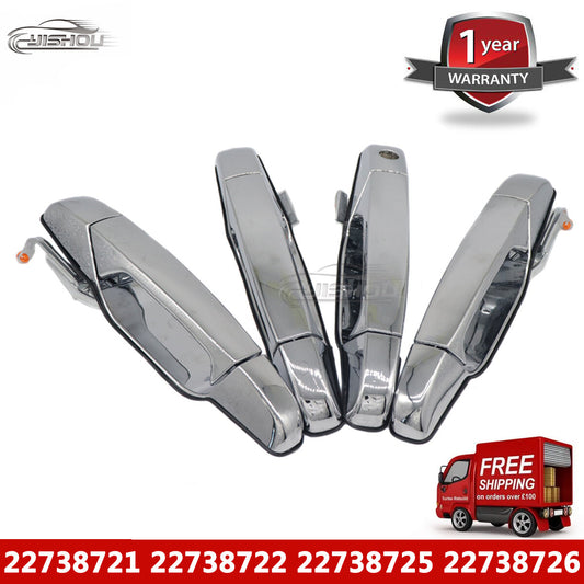 4-piece chrome exterior door handle set for Chevrolet Tahoe for GMC for Yukon for Sierra Denali 07-13