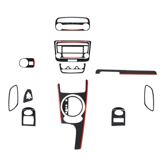 16Pcs Carbon Fiber Interior Full Set Cover Trim kit for Audi TT 2008-2014 Type B