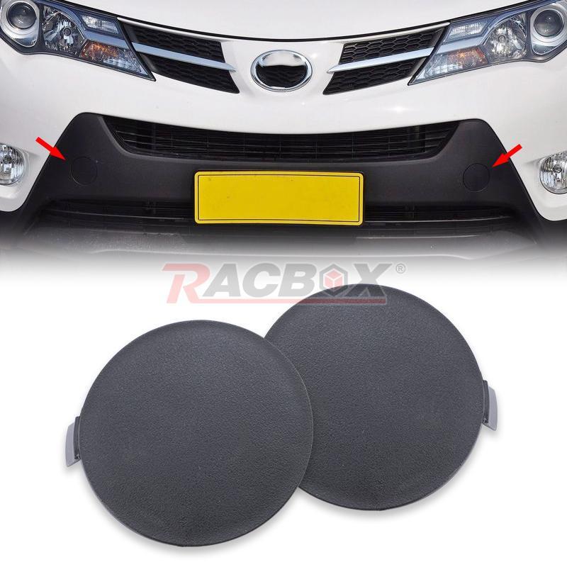 1 Pair Front Bumper Tow Hook Cover Cap Left Right for TOYOTA RAV4 2013 2014 2015