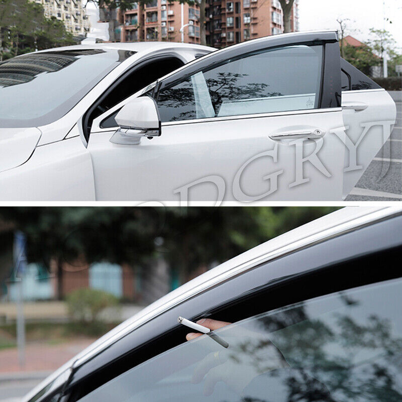 for Lincoln MKZ 2013-2019 car Window Visors Sun Rain Guard Deflectors W/Chrome