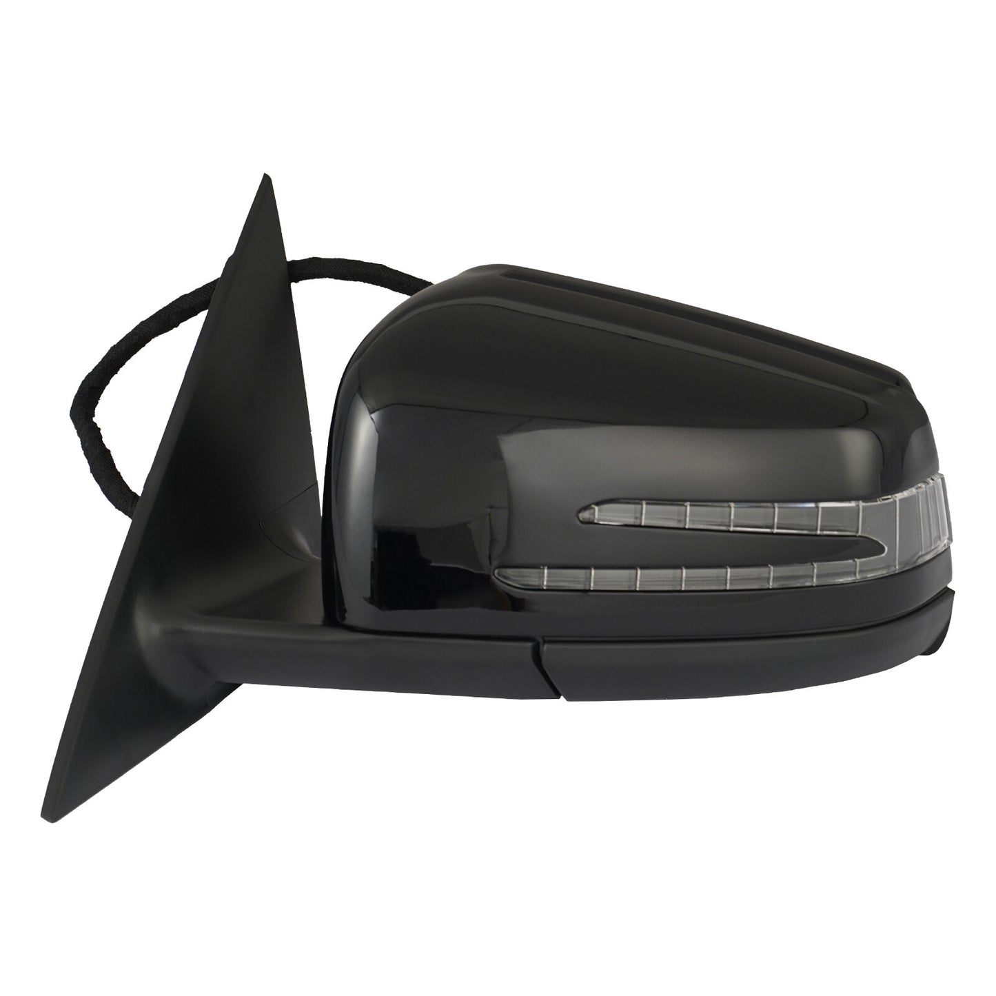 Black left-hand cue with mirror finish and blind spot, suitable for Mercedes 14-18 CLA250 CLA45