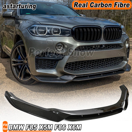 for BMW F85 X5M F86 X6M 2014-2018 REAL CARBON Front Bumper Lip Spoiler Splitter