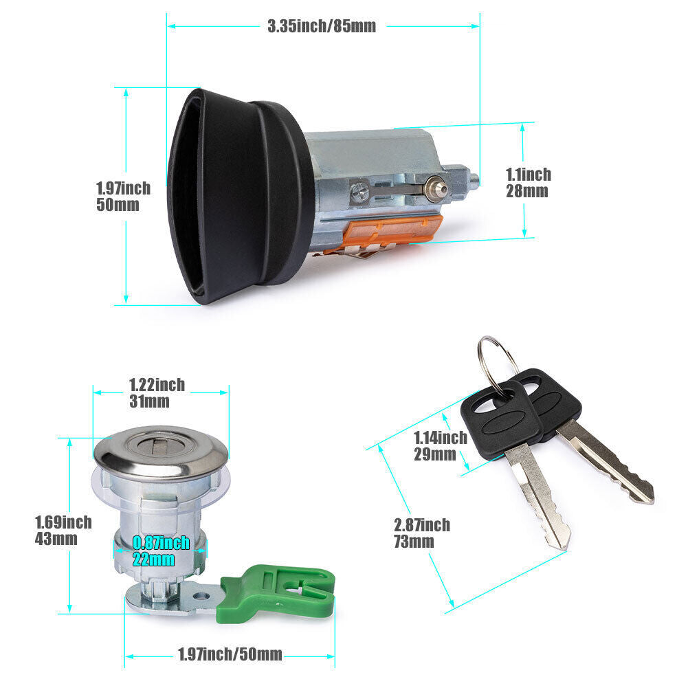 703369 Ignition Cylinder 4 Door Lock Set for Ford Econoline Van E150 E250 E350