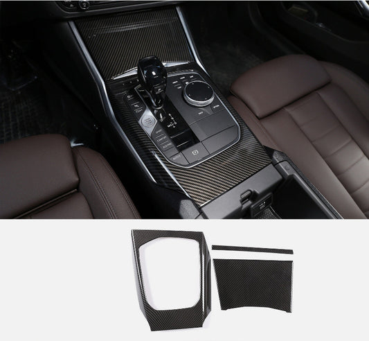 for BMW 220i M240i G42 2022+ Carbon Fiber Style Center Console Trim Cover