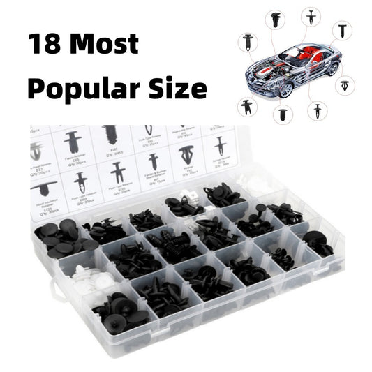 415-piece pack of car fasteners and clips, 18 sizes available, selling plastic rivets.