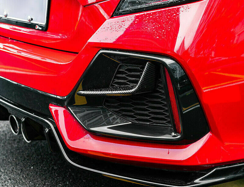 for Honda for Civic Hatchback 2017-2021 Carbon Fiber Rear Fog Light Lamp Strip Trim