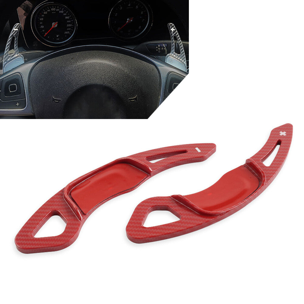 2x Steering Wheel Shift Paddle Shifter Extension for VW for Golf 7 Polo Carbon Red