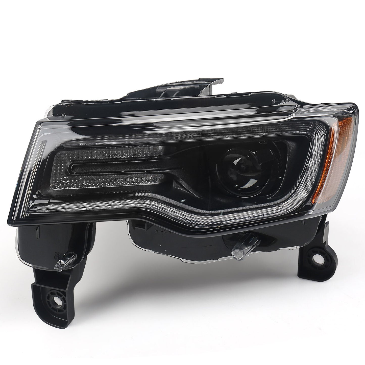 For 2017-2021 for Jeep Grand Cherokee HID Headlight Black Left Driver Lamp Assembly