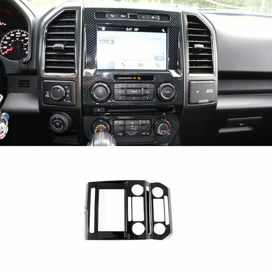 Carbon Fiber GPS Navigation Screen Panel Decor Cover for Ford F-150 2015-2020