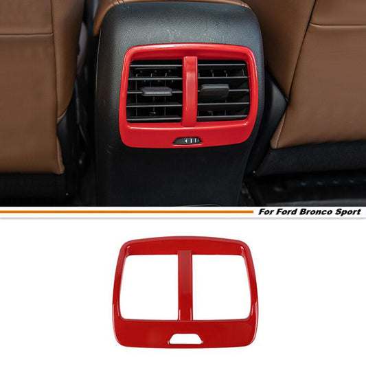 Suitable for 2021-2024 for Ford for Mustang Sport ABS, Red Interior Rear Air Conditioning Socket Vent Cover Trim