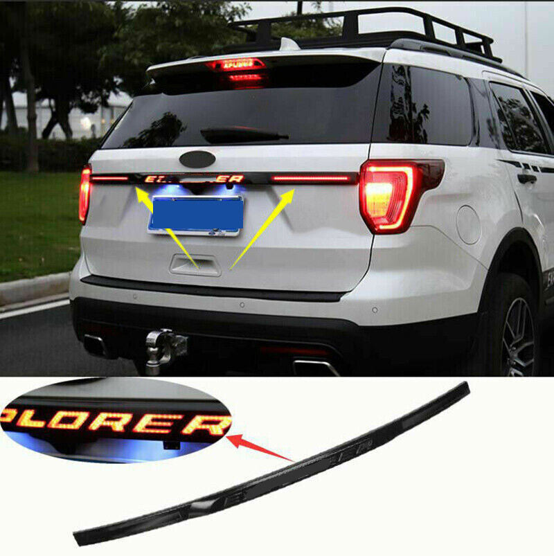 for Ford Explorer 2015-2019 Car LED Badge Rear Trunk Tailgate Molding Trim Strip