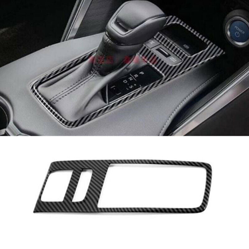 Carbon Fiber Look ABS Gear Shift Box Panel Cover Trim for Toyota Venza 2021-2023